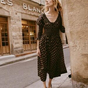 Doen Kaira Dress in Noir Meadowseet Floral size XXS